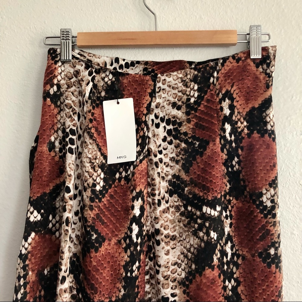 [NWT] MNG Animal Print Midi Skirt w Ruched Waist & Side Slit Size S - Picture 9 of 15